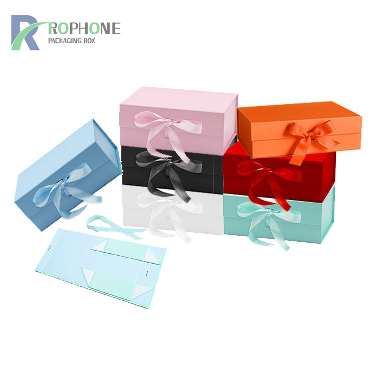 faltbare Geschenkboxen mit Schleife
